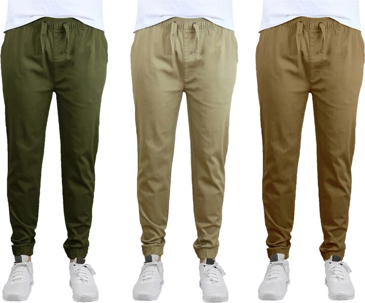  Galaxy by Harvic Men's Basic Stretch Twill Joggers Olive :  Clothing, Shoes & Jewelry