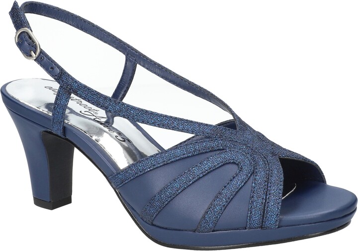 Shoes Nordstrom Easy Street Sandals Wide Width Navy Satin Heels