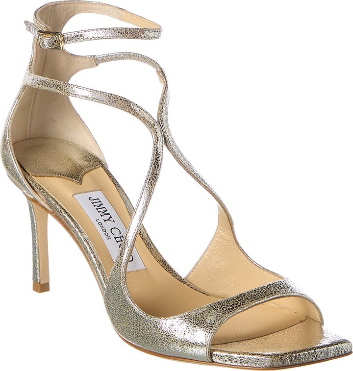 Jimmy Choo Azia 75 Glitter Leather Sandal ShopStyle