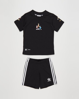 adidas Black Shorts - Adicolor Shorts & Tee Set - Babies-Kids - Size 0-3 months at The Iconic