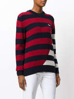 Thumbnail for your product : MAISON KITSUNÉ graphic stripe crew neck sweater