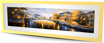 Lark Manor Bridge by a sunny day - Street scenery framed matted print