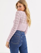 Thumbnail for your product : ASOS DESIGN pointelle bust detail jumper