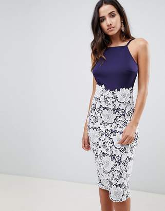 Girl In Mind lace low back midi dress