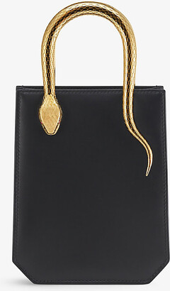 Bvlgari Serpenti Forever Leather Handle Bag - Black Handle Bags, Handbags -  BUL54054