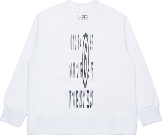 MM6 MAISON MARGIELA Kids Logo Printed Crewneck Sweatshirt