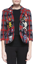 Thumbnail for your product : Libertine Textured Plaid Blazer with Patches