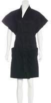Thumbnail for your product : Todd Lynn Leather-Trimmed Sheath Dress