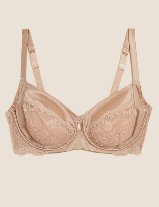 Marks and Spencer Silk Blend & Lace Underwired Balcony Bra F-H
