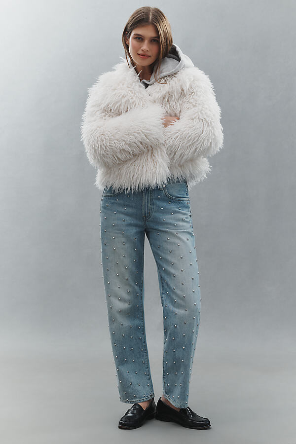 Pistola Denim Lexi Mid-Rise Bowed Straight-Leg Jeans