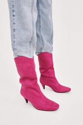 Nasty Gal Womens Faux Suede Western Stiletto Boots