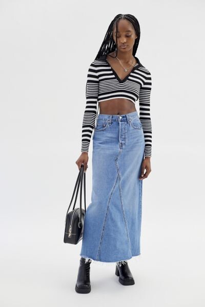 Levi's Iconic Long Denim Midi Skirt - ShopStyle