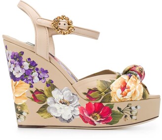 floral wedges heels