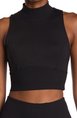 90 Degree By Reflex Slim Fit Ribbed Mock Neck Crop Tank Top