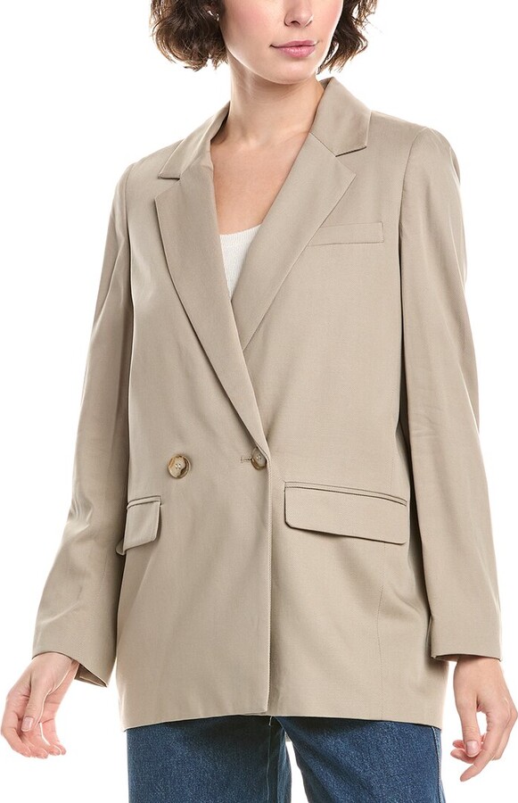 Madewell Caldwell Double-Breasted Linen-Blend Blazer