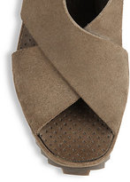 Thumbnail for your product : Pedro Garcia Suede Criss-Cross Wedge Sandals
