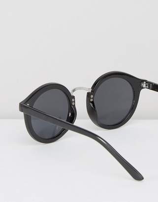 Pieces Black Round Sunglasses