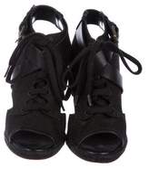 Thumbnail for your product : Pierre Hardy Lace-Up Peep-Toe Wedges