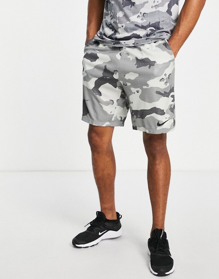 Nike Training Dri-FIT camo print shorts in gray - ShopStyle