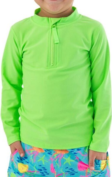RuggedButts Boys' Long Sleeve Zipper rash-guards