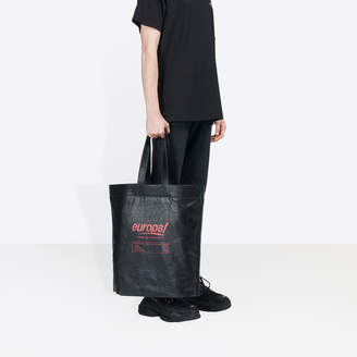Balenciaga Europe printed leather shopping bag