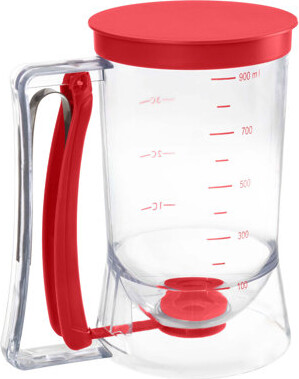 Chef Buddy Pancake Batter Dispenser - 4-Cup Batter Dispenser with Squeeze Handle for Pancakes, Waffles, Muffins, and Crepes - Baking Tools