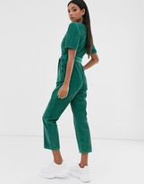 Thumbnail for your product : ASOS DESIGN cord jumpsuit with sweetheart neckline