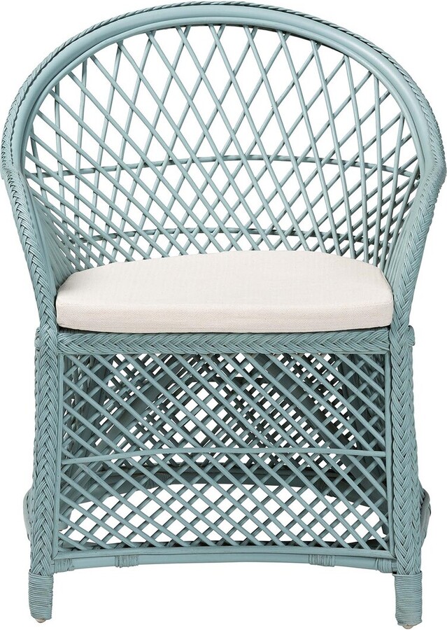 Baxton Studio Casilda Bohemian Braided Rattan Arm Chair