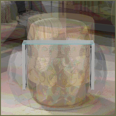 Ivy Bronx Minimalist Modern Stainless Steel & Clear Glass Coffee Table for Living Room Easy-Clean & Space-Saving