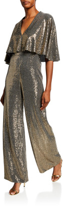 badgley mischka sequin jumpsuit