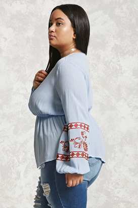 Forever 21 Plus Size Embroidered Top