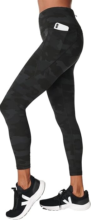 New! $100 SWEATY BETTY Power 7/8 Workout Leggings in Ultra Black Camo; XXS