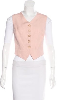 Dolce & Gabbana Chiffon-Paneled Cropped Vest