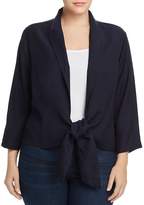 Thumbnail for your product : Vince Camuto Plus Textured Tie-Front Blazer