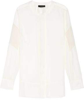 Belstaff Plymouth Silk-Georgette Trimmed Crepe Blouse