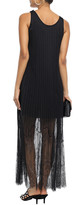 Thumbnail for your product : McQ Lace-paneled Pleated Chiffon Maxi Dress