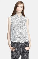 Thumbnail for your product : Robert Rodriguez Chalk Print Silk Blouse