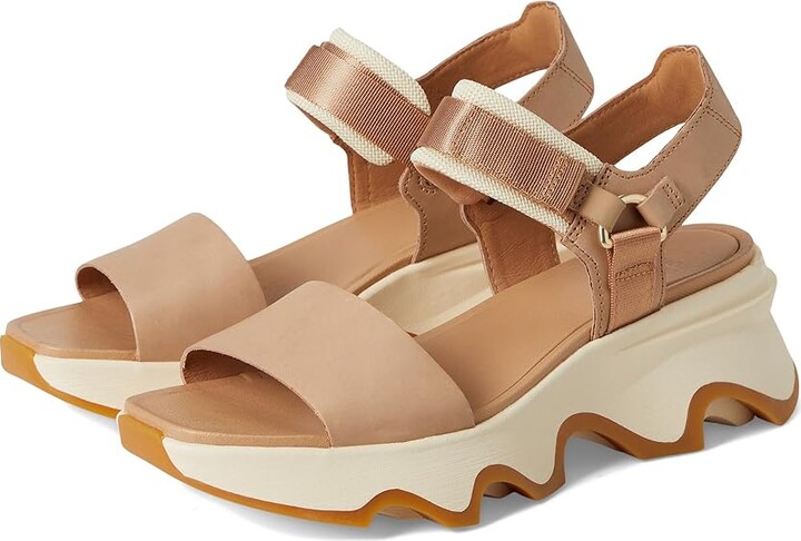 SOREL Kinetictm Impact Y-Strap High Sandal Women's Shoes Honest Beige, Honey White : 7 B - Medium, Leather