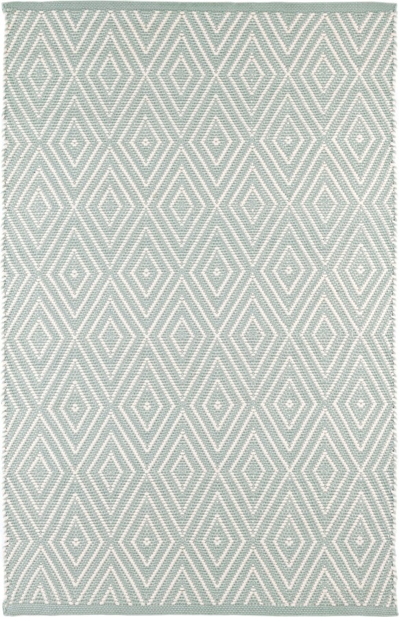 Dash and Albert Rugs by Annie Selke Diamond Indoor/Outdoor RDB163 8'x10' Area Rug - Mist, Ivory