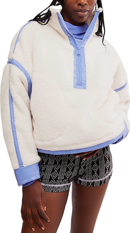 Free People Mountain High Shine Half Zip Sweatshirt