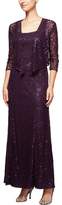 Thumbnail for your product : Alex Evenings Sequin Lace Long Dress with Jacket