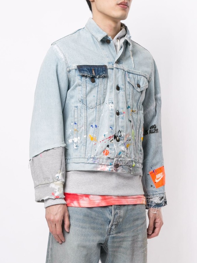 GALLERY DEPT. x Nike paint splatter denim jacket ShopStyle