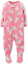 Thumbnail for your product : Carter's Baby Girls' Dog Footed Coverall Pajamas