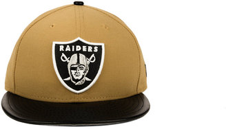 New Era Oakland Raiders Faux-Leather Wheat 9FIFTY Snapback Cap