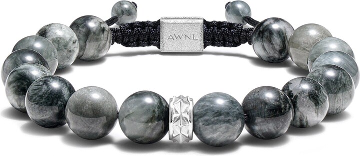 Awnl Grey Hawk Eye Macrame Bracelet