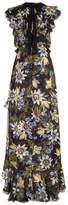 Thumbnail for your product : Erdem Riva Varo Passion Print Frill Trim Gown
