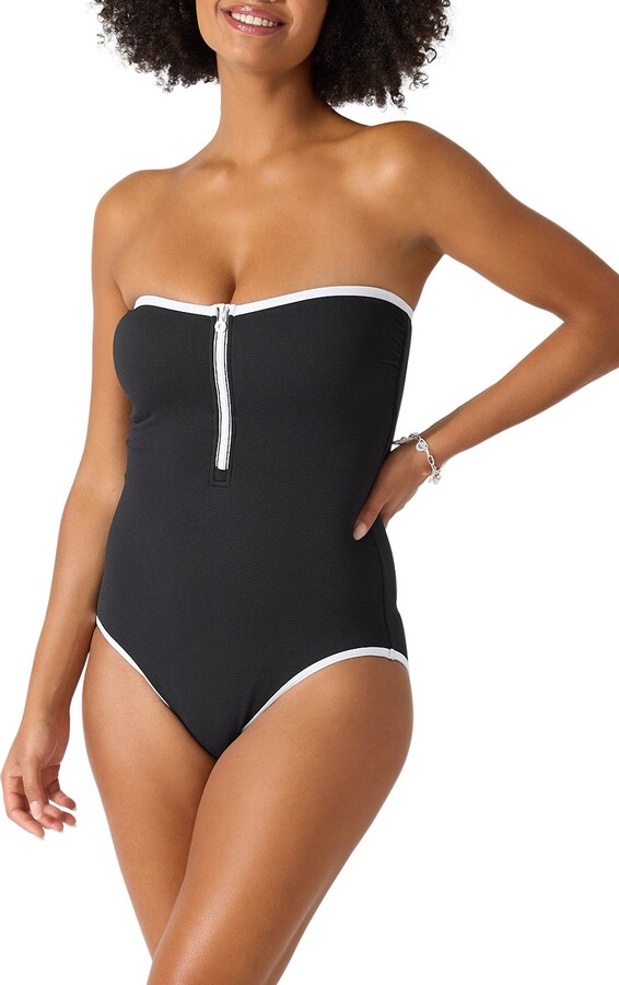 Yonique Women Strapless One Piece Swimsuit Tummy Control Bandeau
