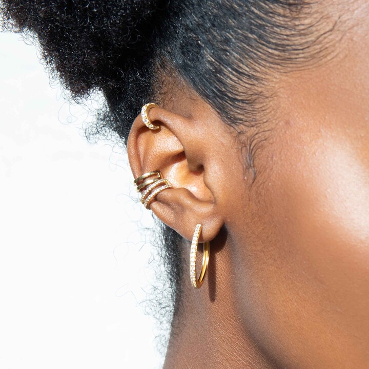 ASTRID & MIYU Mini Wishbone Ear Cuff in Gold ShopStyle Jewellery