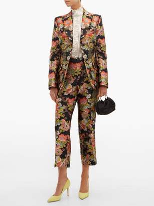 Andrew Gn Peak-lapel Floral-brocade Blazer - Womens - Black Multi