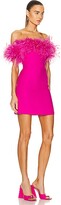 Thumbnail for your product : Valentino Feather Mini Dress in Fuchsia